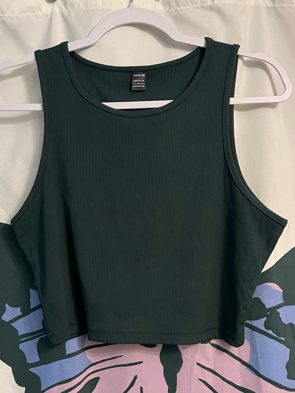 NWOT Dark Green Ribbed Cropped Tank